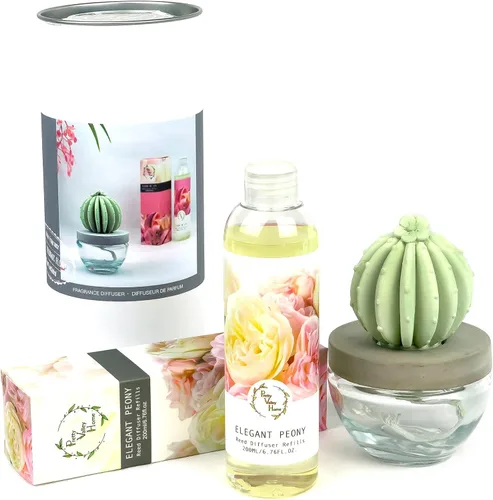 Vista 9 de Barril Cactus Cerámica Difusor de Fragancia Combo 6.8 fl oz Hermoso