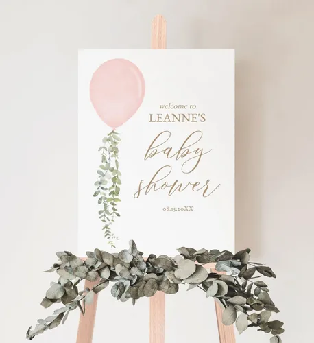 Vista 26 de Cartel de bienvenida de baby shower, cartel de bienvenida editable con texto en inglés "It's a Girl Woodland", letrero de bienvenida de baby shower