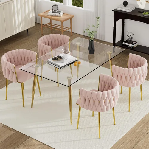 Vista 49 de Juego de mesa de comedor de cristal plateado para 2, juego de mesa cuadrada de lujo moderno de 36 pulgadas, juego de mesa de cocina minimalista de 3