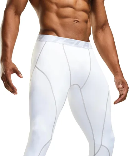 Vista 4 de TSLA - Pantalones de compresión térmica para hombres, calzas deportivas para correr, ropa base de invierno