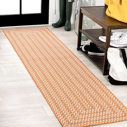 Vista 10 de JONATHAN Y Concentric Squares - Alfombra de pasillo para interiores y exteriores, 2 x 8 pies, color aguamarina/gris claro, cheurón, moderna