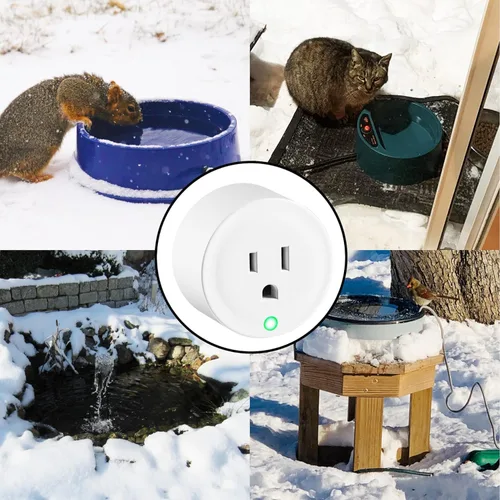 Vista 6 de Toma de corriente controlada termostáticamente: (2 piezas) se enciende automáticamente por debajo de 32 ℉, apagado por encima de 50 ℉, enchufe