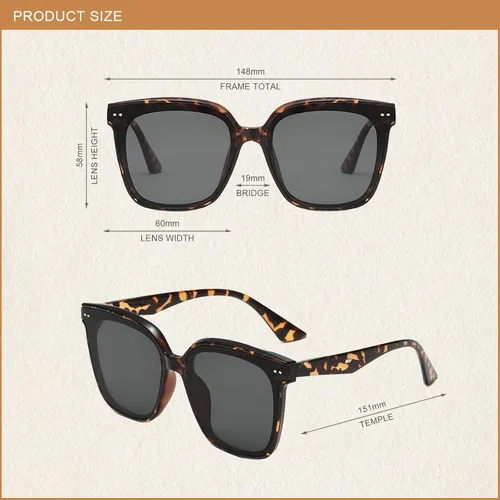 Vista 4 de HWABUOT Gafas de sol polarizadas para mujer y hombre, estilo clásico, retro, protección UV