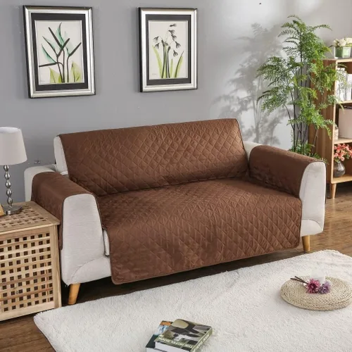 Vista 9 de Fundas para sofá reversible de 3 y 2 plazas, fundas acolchadas para sofá con correas elásticas ajustables, protectores de sofá impermeables contra
