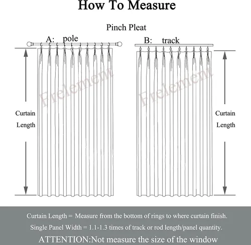 Vista 8 de Frelement Cortinas 100% opacas con forro térmico, cortinas de lino para decoración de Navidad, cortinas plisadas con aislamiento térmico