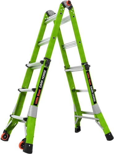 Vista 7 de Little Giant Escaleras Dark Horse 2.0 FG 13', verde de alta visibilidad
