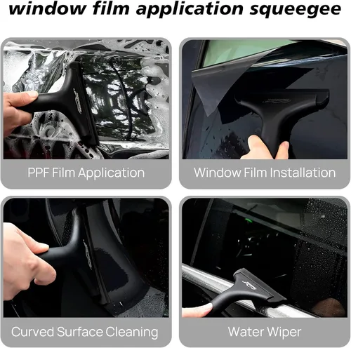 Vista 8 de NEWISHTOOL Herramienta de toalla de protección de salpicadero de tintado de ventana y escobilla de silicona suave para eliminación de agua