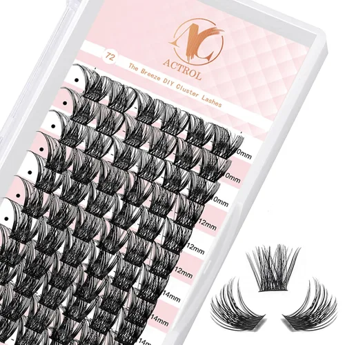 Vista 38 de ACTROL Pestañas de anime con forma de pluma, extensiones de racimo de pestañas naturales de manga individual