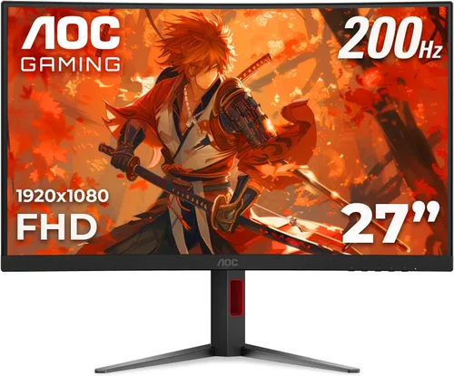 Vista 9 de AOC C24G42E Monitor de juego ultrarrápido curvo de 24" sin marco, 1500R, FHD 1080p, 180Hz 0.5ms MPRT, HDMI 2.0 x2, Display Port x1, HDR, altavoces