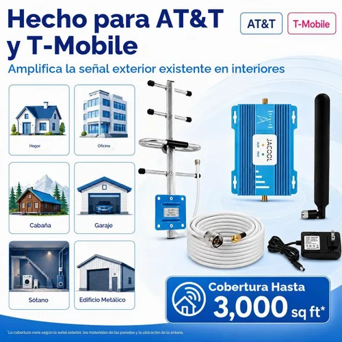 Vista 7 de Cell Phone Signal Booster for AT&T & T-Mobile, 5G 4G LTE Band 12/17 700MHz ATT/Blue