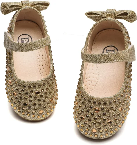 Vista 7 de kkdom Zapatos de vestir para niña Mary Jane Ballet Flats Bow Flower Girl Boda Fiesta Bailarina Zapatos planos para niñoniño pequeño niño grande
