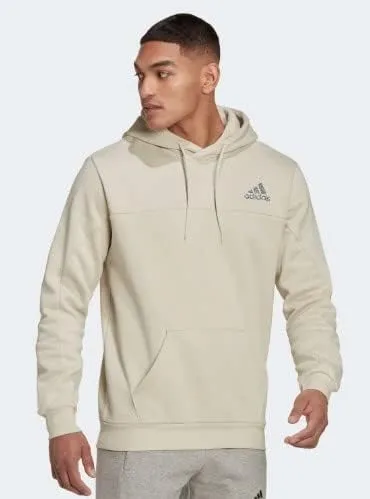 Vista 2 de adidas Sudadera deportiva con capucha de forro polar para hombre, talla S, Aluminio