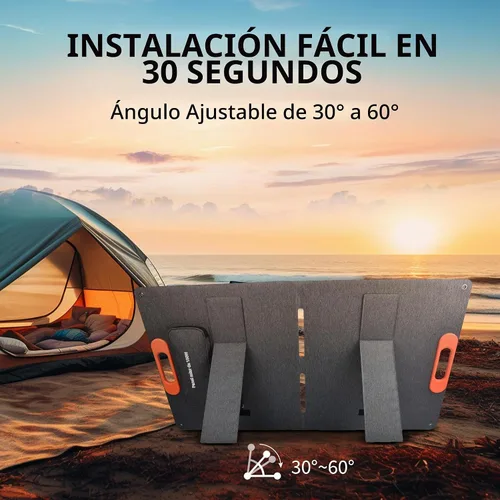 Vista 7 de Panel solar portátil de 100 W para generador de estación de energía, cargador de panel solar plegable de 100 vatios con salida MC4, conector de CC 3