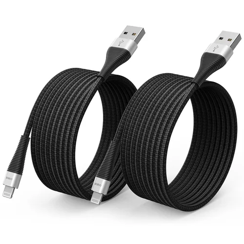 Vista 12 de Cable USB C a Lightning de 6 pies, paquete de 2 [certificado Apple MFi], cable de carga rápida tipo C a cable Lightning para iPhone 14 Pro