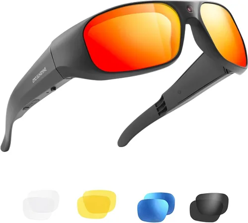Vista 8 de OhO Gafas Inteligentes, Gafas de Sol Deportivas con Cámara HD y Memoria Integrada de 32GB, Gafas de Sol UV400 para Deportes al Aire Libre