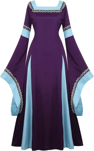 Vista 102 de Kranchungel - Vestidos renacentistas de estilo medieval/irlandés/campesino para mujer; disfraz de hada, para bailes