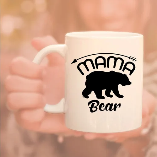 Vista 5 de Veracco Mama Bear Arrow - Taza de café de cerámica blanca, taza de té, divertido regalo de cumpleaños para el día de la madre, para mamá, abuela