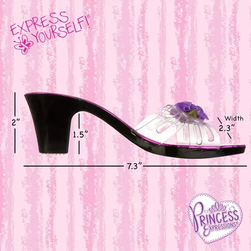 Vista 3 de Expressions - Juego de 4 zapatos de vestir para niñas pequeñas con tacones en bolsa de transporte, se adapta a zapatos de niños pequeños