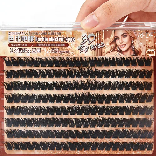 Vista 30 de Extensión de Pestañas DIY Efecto 3D Natural Individual 9/11/12mm Pestañas 80 Racimos Pestañas de Volumen Set Mixto, Extensión de Pestañas Caseras