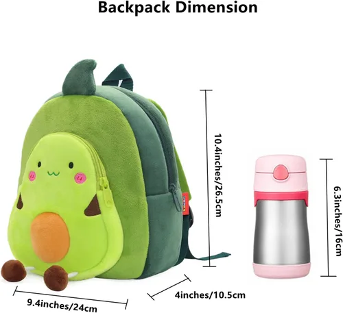 Vista 4 de NICE CHOICE Linda bolsa cruzada para niños pequeños de peluche con dibujos animados, mini bolsa de viaje para bebé niña niño de 2 a 6 años, Mochila