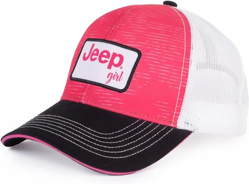 Vista 2 de Jeep Sombrero de camionero para niña, estructura personalizada, 6 paneles, rosa, RosadoBlancoNegro
