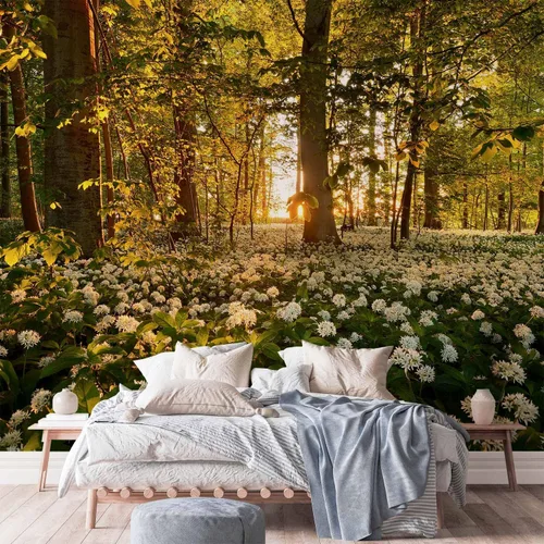 Vista 67 de artgeist Mural de pared premium Bosque púrpura, 79 x 55 pulgadas, papel tapiz no tejido, decoración de pared de vellón, impresión fotográfica