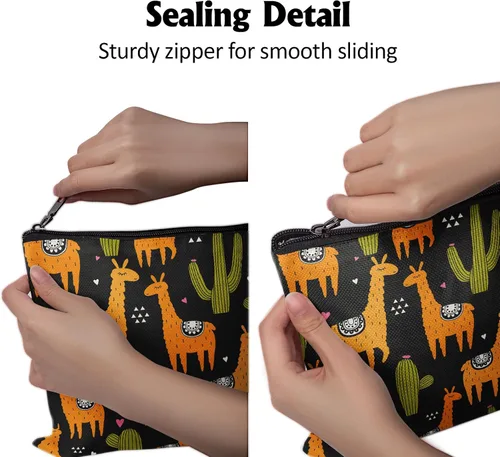 Vista 6 de Bolsa de maquillaje para mujer, Corazones de cactus de alpaca