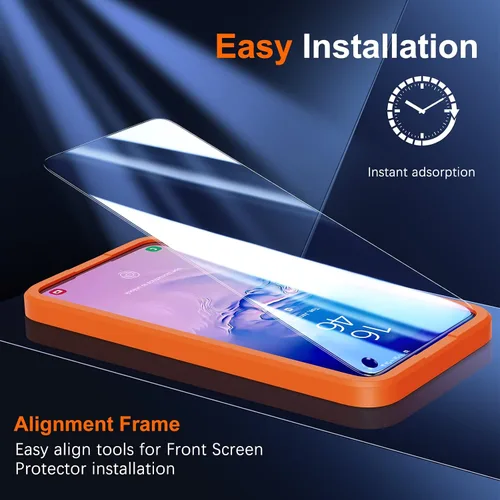 Vista 8 de [Paquete de 4] UniqueMe compatible con Samsung Galaxy S10e Protector de pantalla de vidrio templado, dureza 9H, sin burbujas