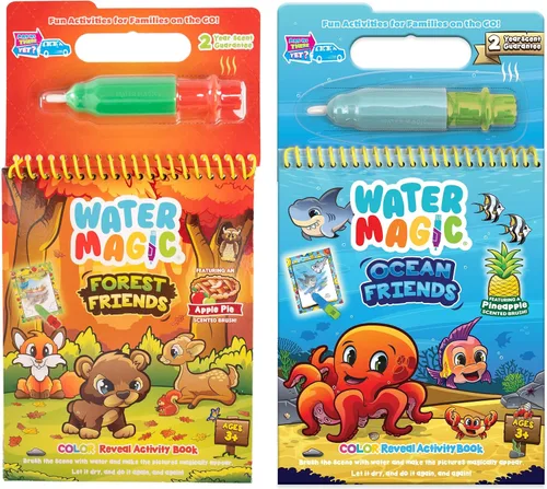 Vista 11 de Scentco Holiday Water Magic (2 Pack - Candy Cane & Gingerbread) - Libros de actividad reutilizables con revelación de agua gourmet patentados