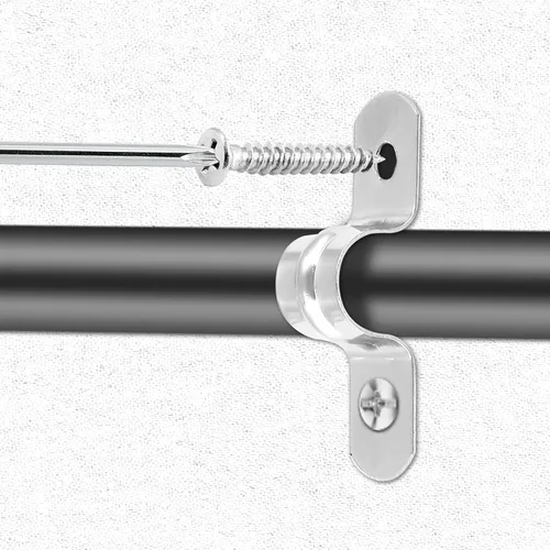 Vista 5 de 50 correas de tubo rígidas, abrazadera de correa de tubo de 0.315 in/0.3 pulgadas con 2 agujeros, correa de tubo de acero inoxidable para fijación