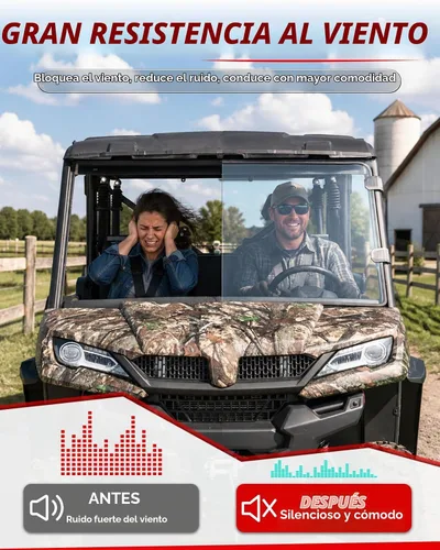 Vista 3 de StarknightMT Parabrisas UFORCE 1000 resistente a los arañazos – Parabrisas UFORCE compatible con CFMOTO UFORCE 1000/1000 XL 2019-2025, resistente