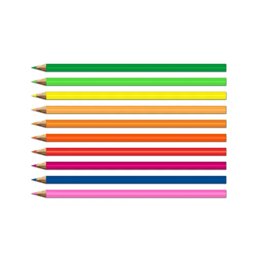 Vista 3 de Paquete de 10 lápices de colores neón – Colores surtidos vibrantes para la escuela, regreso a la escuela, dibujo y proyectos de arte – Suministros