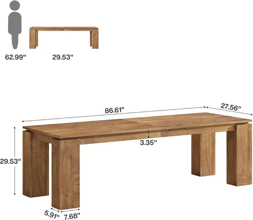 Vista 2 de Tribesigns Escritorio de madera para dos personas de 86 pulgadas, moderno escritorio doble para computadora, mesa de estación de trabajo extra larga