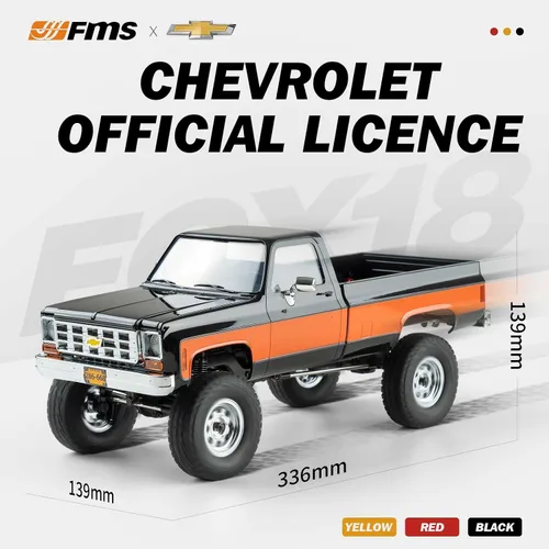 Vista 3 de BEEZRC FMS 1/18 RC Crawler FCX18 Chevy K10 RC Camión RTR Coche RC Modelo de Vehículo Licenciado Oficial 8km/h 4WD 900mAh Pasatiempo RC Coches