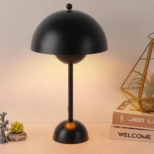 Vista 16 de Lámpara de mesa moderna Mid-Century Bud para dormitorio, con certificación Verde cazador