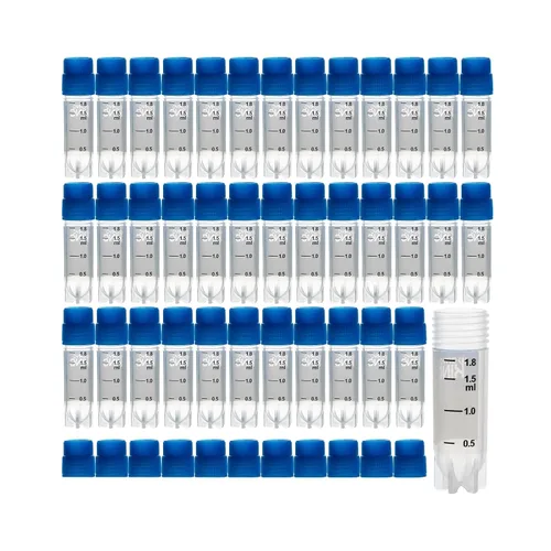 Vista 7 de Tubos de viales criogénicos de PP de 0.1 fl oz, rosca externa, sin código de barras, viales de plástico estériles con tapa de sellado estupenda
