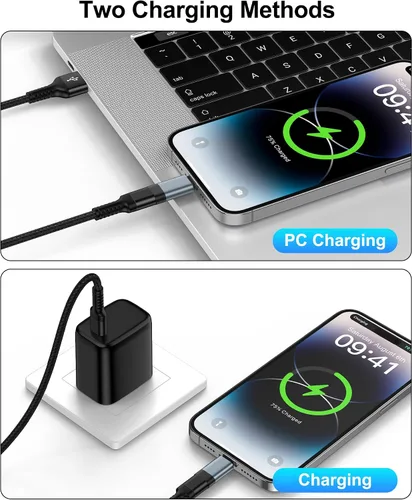 Vista 4 de Adaptador USB C a Lightning, paquete de 4, convertidor USB-C hembra a Lightning macho Type C to Lightning Adapter for iPhone 14 13 12 11 Pro Max