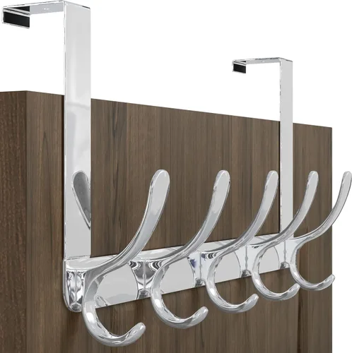 Vista 14 de WEBI Ganchos para colgar sobre la puerta, colgador de puerta, toallero sobre la puerta, perchero, toallero para abrigos, ropa, baño, color negro