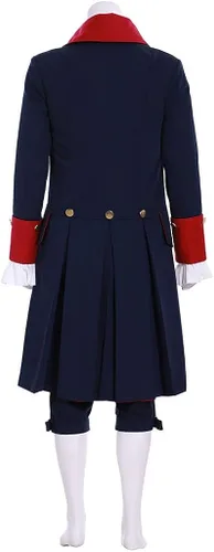Vista 3 de Colonial Hamilton Colonial Militar Disfraz Musical Hamilton Alexander Hamilton Chaqueta Azul