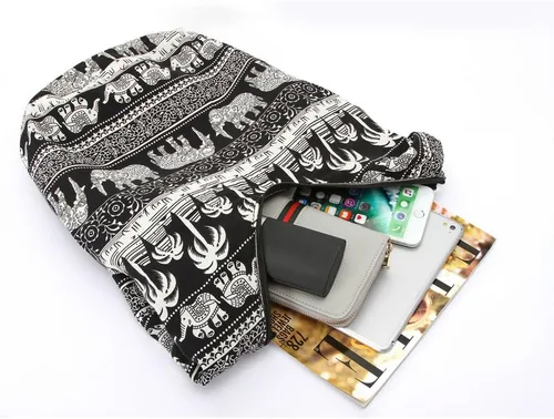 Vista 23 de KARRESLY - Bolso bandolera de algodón bohemio, estilo hippie, hecho a mano