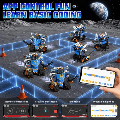 Vista 6 de Kit de construcción de robot STEM 3 en 1 588 piezas, robótica