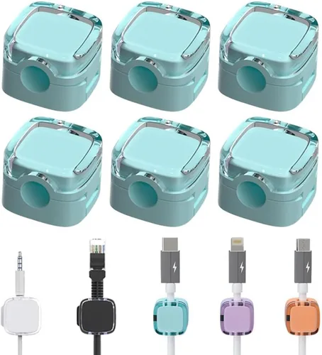 Vista 10 de 6 Pack de Clips Magnéticos para Gestión de Cables, Organizador Magnético de Cables Nuevo 2024, Soporte de Almacenamiento de Cables de Carga USB