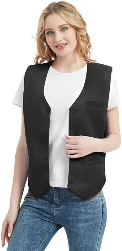 Vista 4 de TopTie - chaleco unisex para uniforme de barman, supermercados, voluntarios.
