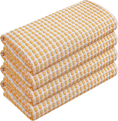 Vista 84 de TWINY threads Juego de toallas de cocina con diseño de diamante, 100% algodón, trapos grandes y trapos de lavado, absorbentes de secado rápido