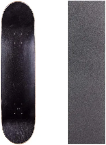 Vista 18 de Cal 7 Tabla de monopatín en blanco con cinta de agarre 7.75, 8.0, 8.25 y 8.5 pulgadas Tabla de arce para patinaje Negro