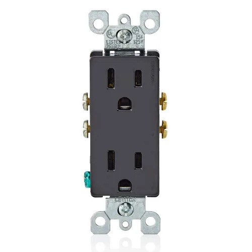 Vista 5 de Receptáculo Leviton doble de 15 A y 125 V, toma de tierra, Blanco, M02-5325-WMP, 125.00 volts 2-Blanco