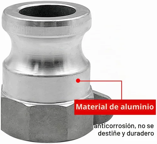Vista 5 de SAFBY 2 piezas de aluminio tipo A de manguera de leva y ranura, enchufe x NPT hembra con 2 piezas de accesorios de junta Camlock (2 pulgadas)