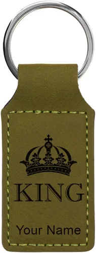 Vista 29 de Llavero rectangular, corona de rey, grabado personalizado incluido, Bambú