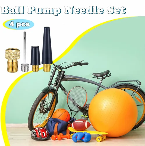 Vista 6 de Shappy Juego de 4 agujas de bomba de bola, kit de inflador de agujas para bomba de aire, adaptador de inflador de boquilla para fútbol, baloncesto