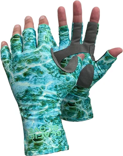 Vista 3 de Glacier Glove Islamorada - Guantes de sol para pesca al aire libre sin dedos Protección solar 50+, duradera, ligera, transpirable, de secado rápido